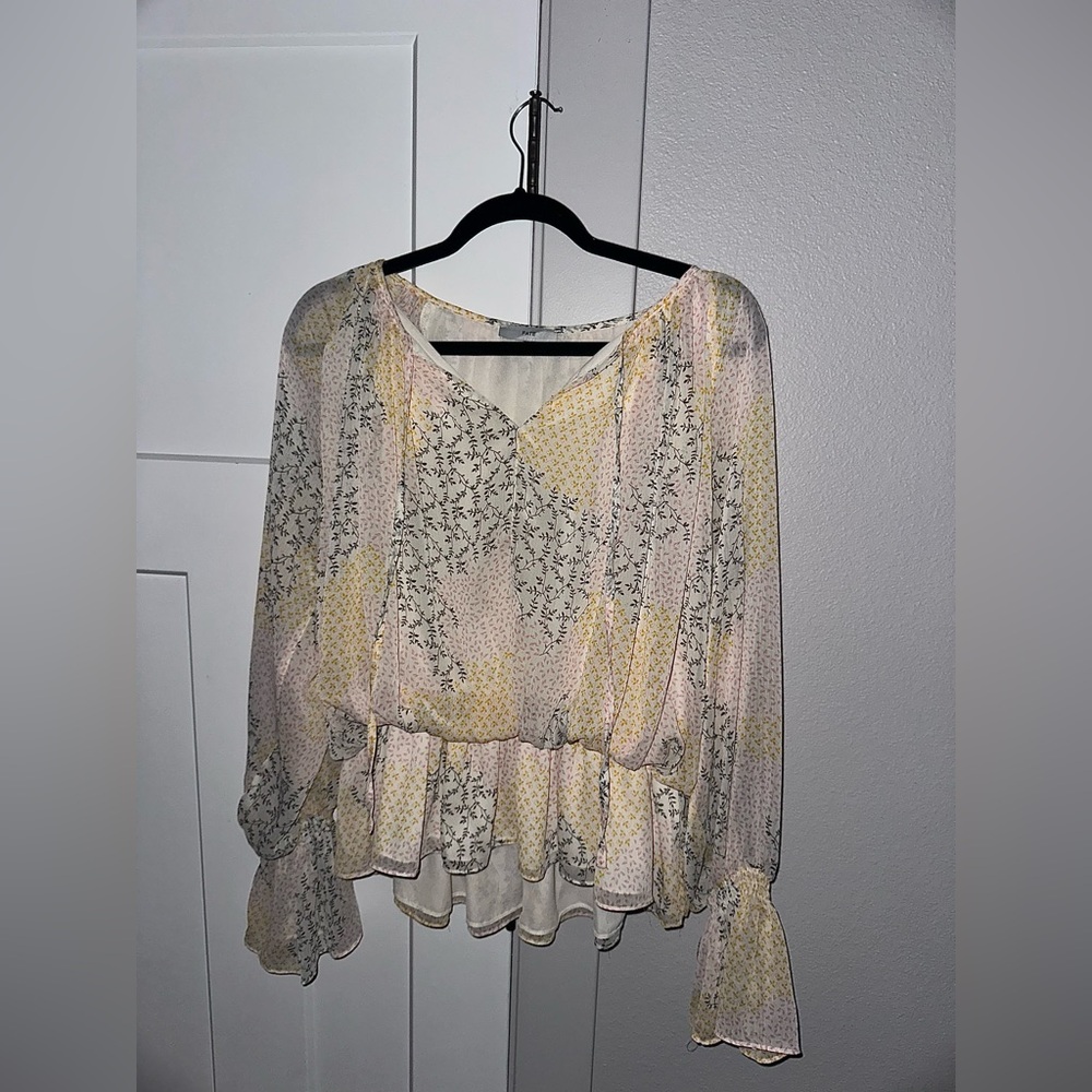 Fate Women's Floral Blouse - Cream and Yellow